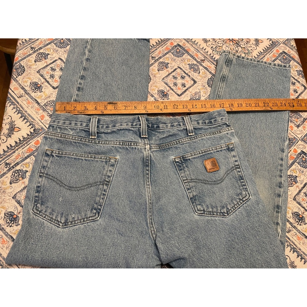 Carhartt Traditional Fit Jeans Light Wash Denim B480 LVB 36x30 Mens Straight Leg - Picture 6 of 7